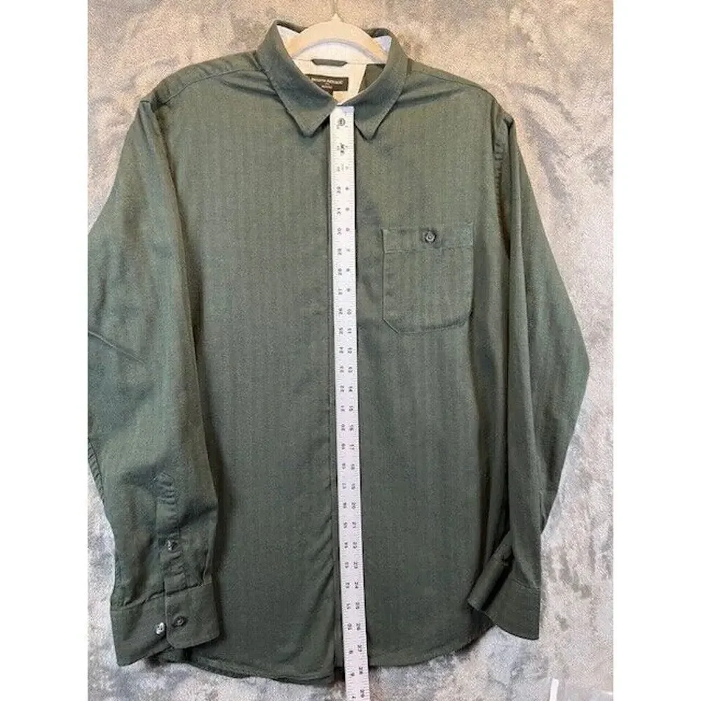 Men's Banana Republic Dark Green XL L/S 100% Cotton Button Up Collared Slim Fit